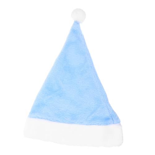 TOGEVAL Blauer Weihnachtsmannhut aus Plüsch Musikalische Weihnachtsmütze für Weihnachtliche Partydekoration Kostümierter Xmas Hut Festliches Karnevalsaccessoire von TOGEVAL