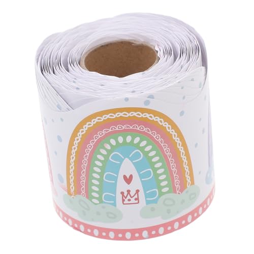 TOGEVAL Boho Pinnwand Bordüre Regenbogen Design für Klassenzimmer Dekoration Selbstklebend Langlebig und Flexibel für Schulanfang und Kreative Projekte von TOGEVAL