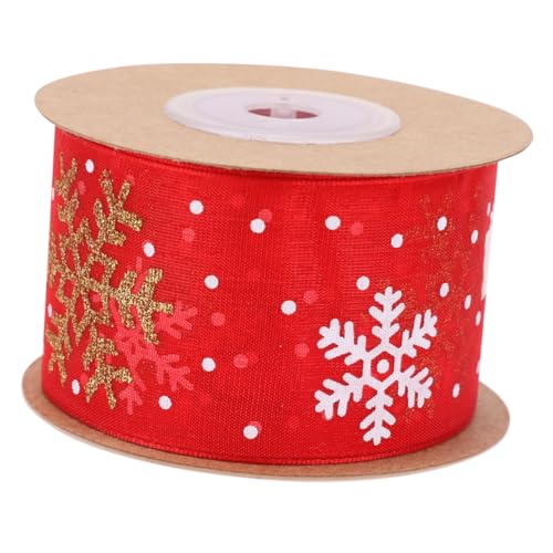 TOGEVAL Breites Weihnachtsband mit Schneeflockenmuster Lang Glattes Polyester Geschenkband für Geschenkverpackung Haarschleifen Weihnachtsbaumdeko und Bastelideen TOGEVAL Breites Weihnachtsband mit Schneeflockenmuster Lang Glattes Polyester Geschenkband für Geschenkverpackung Haarschleifen Weihnachtsbaumdeko und Bastelideen von TOGEVAL