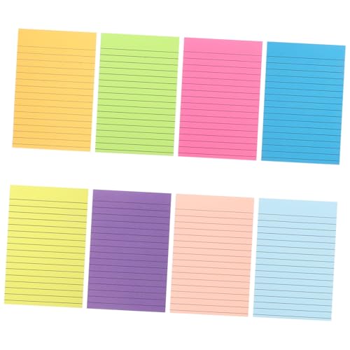 TOGEVAL Bunte Haftnotizen Farben Liniert Selbstklebende Notizzettel für Büro und Schule Praktische Memo Pads für Notizen und Organisation von TOGEVAL
