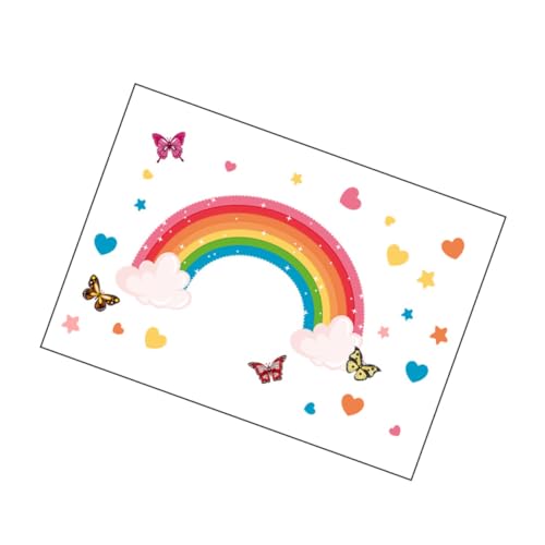 TOGEVAL Bunte Schmetterling Wandtattoos Indoor Abziehbare Wandaufkleber Regenbogen Muster für Mädchenzimmer Wohnzimmer Fensterdekoration von TOGEVAL