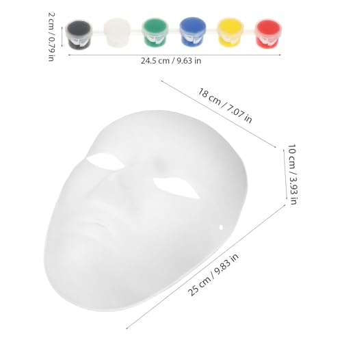 TOGEVAL DIY Weiße Papiermasken Papiermasken aus Stabilem Material Inklusive Farben Acrylfarben und Pinseln zum Bemalen für Kreative Cosplay Maskenparty projekte von TOGEVAL