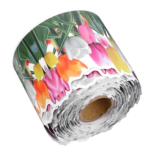 TOGEVAL Dekoratives Randpapier mit Tulpenmuster Abnehmbarer Border Sticker für Diy Bastelprojekte Scrapbooking und Klassenzimmer Deko TOGEVAL Dekoratives Randpapier mit Tulpenmuster Abnehmbarer Border Sticker für Diy Bastelprojekte Scrapbooking und Klassenzimmer Deko von TOGEVAL