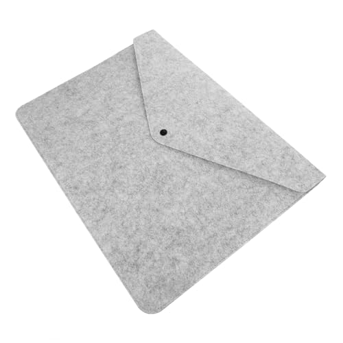 TOGEVAL Filz mappe Dokumententasche mit Knopfverschluss Tragbare Filztasche für Aktenhalter und Belegaufbewahrung Praktischer Organizer für Büro und Geschäftsreisen Graue Filztasche für von TOGEVAL