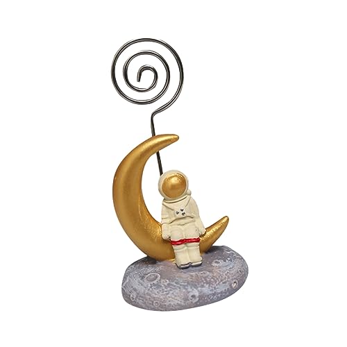 TOGEVAL Fotoclip Astronauten Geburtstagdekorationen Memohalter aus Draht Büro Foto-Memo-Halter Tischnamenhalter office organizer büro organizer card holder Menühalter Standhalter Weiß von TOGEVAL