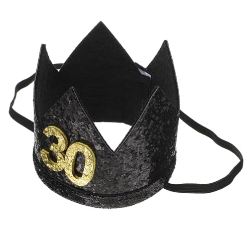 TOGEVAL Geburtstag Partyhut Schwarze Jubiläum Jahre Dekorativer Kreativer Geburtstagskronenhut für Erwachsene Formstabiler Bequemer Geburtstagskopfschmuck für Motto und von TOGEVAL