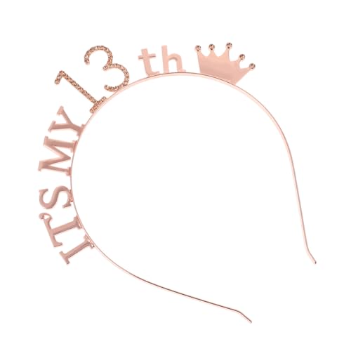 TOGEVAL Geburtstagskrone Haarreif mit Strasssteinen Leichte Party Haarreifen für Mädchen Glitzerndes Prinzessin Stirnband Auffälliges Party Haarband für Fröhliche Kindergeburtstagsfeiern von TOGEVAL