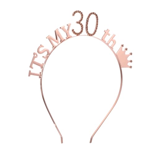 TOGEVAL Geburtstagskrone Haarreif mit Zahlendesign Stylischer Kopfschmuck für Geburtstagsfeier Foto Requisite Glänzende Tiara für Mädchen und Frauen Festliches Party Accessoire von TOGEVAL