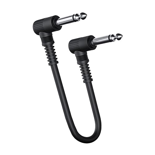 TOGEVAL Gitarren Patchkabel für Effektpedale Schwarz Doppelt Abgeschirmt Geräuschlos für Gitarre Bass und Keyboard von TOGEVAL