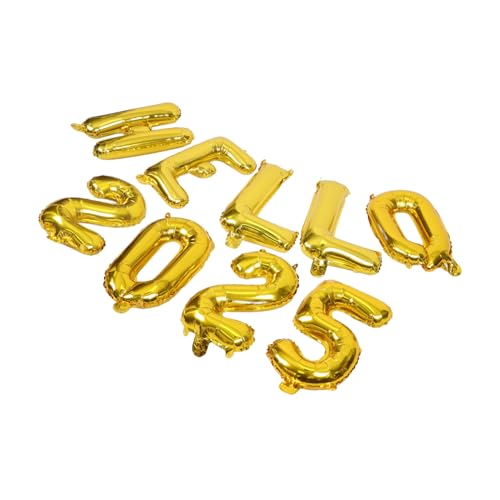 TOGEVAL Goldene Hello Aluminium Folienballons Party Dekoration für Silvester Geburtstagsfeier Abschlussballons Langlebig Festliche Atmosphäre Vielseitig Einsetzbar von TOGEVAL