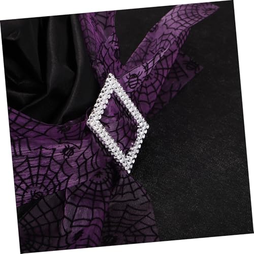 TOGEVAL Halloween Hexenhut Damen mit Gerafftem Spitzem Design und Breiter Krempe Violetter Netzstoff mit Stern Mondmuster Atmungsaktiv Langlebig für Halloween-kostüme Party und Cosplay von TOGEVAL
