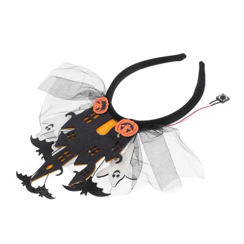 TOGEVAL Halloween LED Leucht Stirnband mit Schloss und Geisterdesign Bequemes Kostüm Haarband für Party Cosplay und Halloween Fest Leichter Haarschmuck für Damen TOGEVAL Halloween LED Leucht Stirnband mit Schloss und Geisterdesign Bequemes Kostüm Haarband für Party Cosplay und Halloween Fest Leichter Haarschmuck für Damen von TOGEVAL