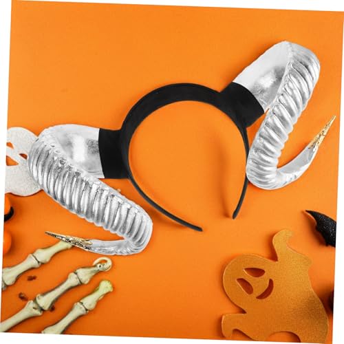 TOGEVAL Halloween Teufelshorn Haarreif Silbernes Einhorn mit Goldverzierung Authentisches Cosplay Accessoire Leichtes Flexibles Damen Kostüm Stirnband für Party Masquerade Fest und TOGEVAL Halloween Teufelshorn Haarreif Silbernes Einhorn mit Goldverzierung Authentisches Cosplay Accessoire Leichtes Flexibles Damen Kostüm Stirnband für Party Masquerade Fest und von TOGEVAL