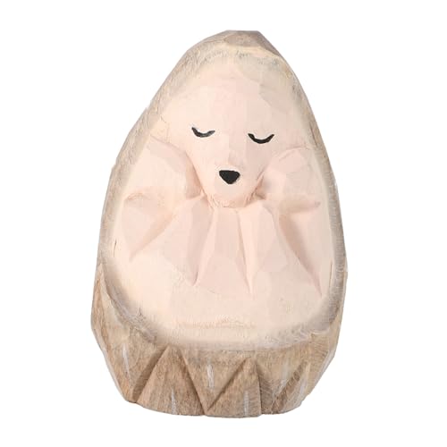 TOGEVAL Handgefertigte Holzfigur Eines Kleinen Igel Dekoratives Holzornament Für Schreibtisch Und Auto Vielseitige Deko Für Zuhause Detailreiche Holzschnitzerei Aus Massivem Holz von TOGEVAL