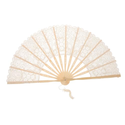 TOGEVAL Handgehaltener Faltbarer Chinesischer Spitzenfächer mit Besticktem Bambus Vintage Cremefarben Dekorativ und Leicht Tragbar für Tanz Party und DIY Wanddekoration TOGEVAL Handgehaltener Faltbarer Chinesischer Spitzenfächer mit Besticktem Bambus Vintage Cremefarben Dekorativ und Leicht Tragbar für Tanz Party und DIY Wanddekoration von TOGEVAL