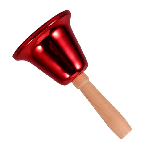 TOGEVAL Handglocke mit Holzgriff Laute Servicerufglocke für Restaurants Hotels und Zuhause Metallglocke für Vielseitige Anwendungen Rot Leicht und Tragbar von TOGEVAL