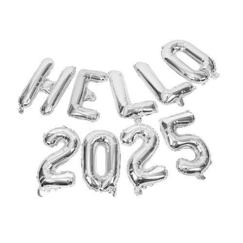 TOGEVAL Hello Folienballon Silvester Party Dekoration Zahlen und Buchstabenballons aus Aluminiumfolie für Neujahr Feier Wand und Fensterdeko in Silber TOGEVAL Hello Folienballon Silvester Party Dekoration Zahlen und Buchstabenballons aus Aluminiumfolie für Neujahr Feier Wand und Fensterdeko in Silber von TOGEVAL