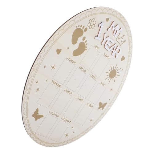 TOGEVAL Holz Bilderrahmen Fototafel Monate Wachstum Babyfoto Display Geburtstagsdeko Babyzimmer Andenken für Neugeborene Eltern von TOGEVAL