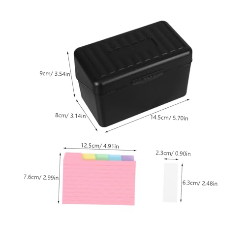 TOGEVAL Karteikartenbox aus Robustem Kunststoff mit Sicherem Deckel Farbigen Blanko Tabs und Weißen Etiketten Leichter Langlebiger Organizer für Notizen Rezepte Lernkarten und von TOGEVAL