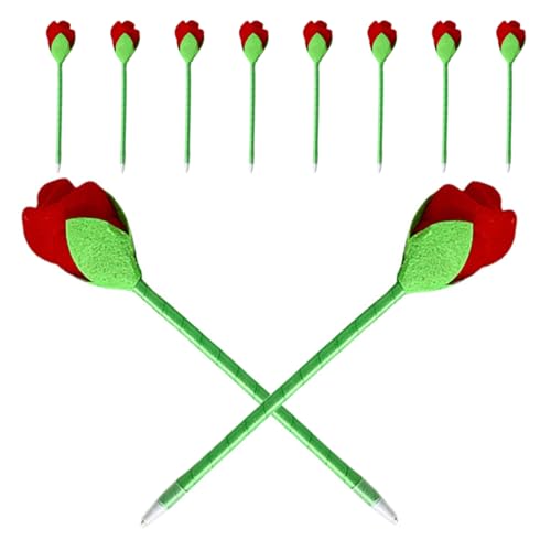 TOGEVAL Kreative Blumen-kugelschreiber Valentinstag Und Muttertag, Plüsch-rosenblumen-stifte, Cartoon-schreibbedarf Für Kinder Und Studenten von TOGEVAL
