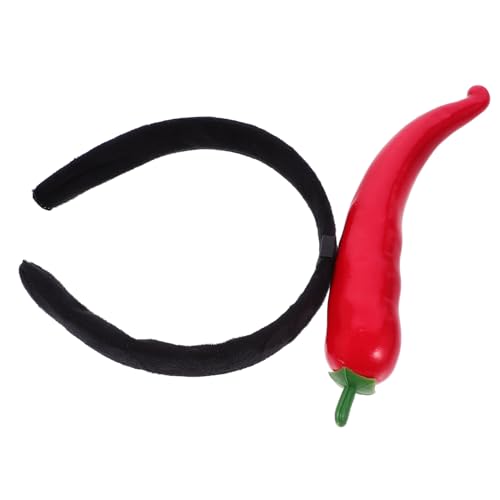TOGEVAL Lustiges Rotes Chili Stirnband aus Weichem Schwammstoff Bequemes Kopfschmuck Accessoire für Party Karneval Halloween und Kostümfest Geeignet für Erwachsene von TOGEVAL