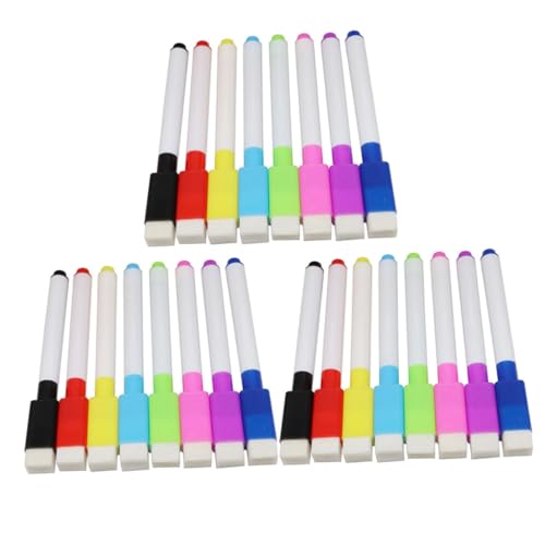 TOGEVAL Magnetische Whiteboard Marker mit Radierer Wasserbasierte Abwischbare Stifte in Farben für Büro Schule und Zuhause Haftend an Metalltafeln Bruchsicher und Leicht zu Reinigen von TOGEVAL