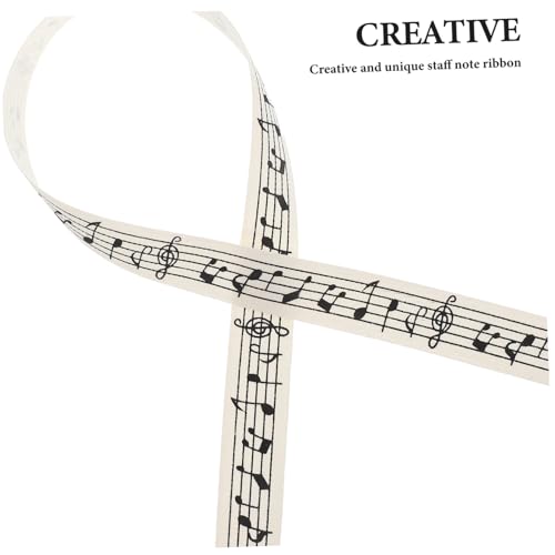TOGEVAL Musiknoten Baumwollband Musik Geschenkband für Musikliebhaber Originelles Scrapbooking Dekoband Weiches Robustes Material mit Klarem Notenmotiv für Geburtstags DIY dekoration von TOGEVAL