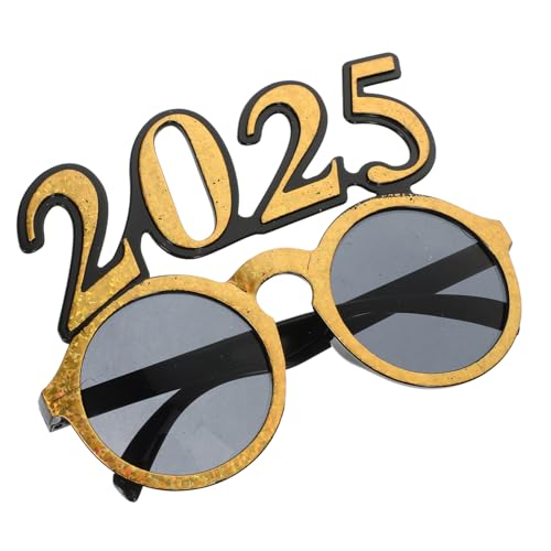 TOGEVAL Neue Jahreszahl Partybrille Gold Lustige Digitalbrille für Silvester Feier Fotorequisiten und Abschlussfeier Accessoire für Erwachsene und Familie von TOGEVAL