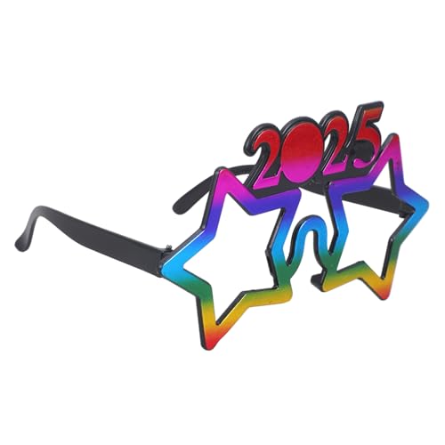 TOGEVAL Neujahr Brille Partybrillen Bunte Performance Props Lustige Tanzbrille für Silvester Feier und Fotorequisiten von TOGEVAL