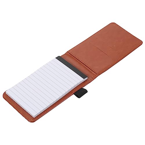 TOGEVAL Notepad Notepad Notizbuch Unterlage Tasche Bürobedarf Notizblock Spiral- klein Reisende Pads Büro Notizpolster Notizzettel Büro Notebook Merkblock tragbares Notizpolster Pu Braun von TOGEVAL
