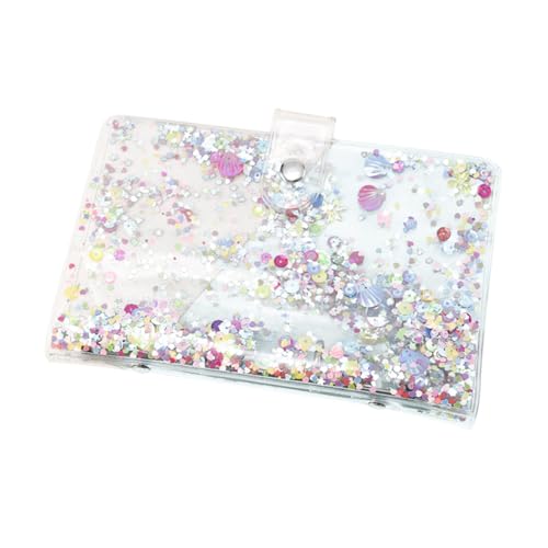 TOGEVAL PVC Glänzende Loose Leaf Notebook Hülle Transparente Sequin Binder Abdeckung Ringbuch Ersatzcover für Schule Büro Praktische und Schützende Notizbuchhülle von TOGEVAL