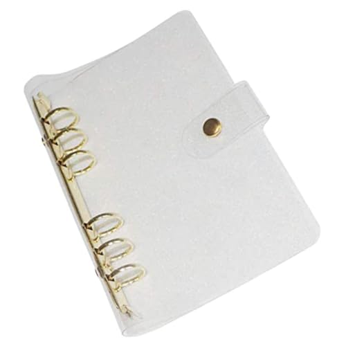 TOGEVAL PVC Ringordner mit Goldglitzer Transparente Wiederbefüllbare Hülle für Notizbuch Tagebuch Reisejournal Robuster Leichter Ordner mit Metallknopf für Büro Schulbedarf von TOGEVAL