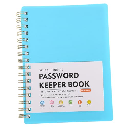 TOGEVAL Passwordbuch mit Alphabetischen Registerkarten Spiralbindung Hardcover Kleines Login Notizbuch und Adressbuch Langlebiges Papier für Senioren Passwort und Kontoverwaltung von TOGEVAL