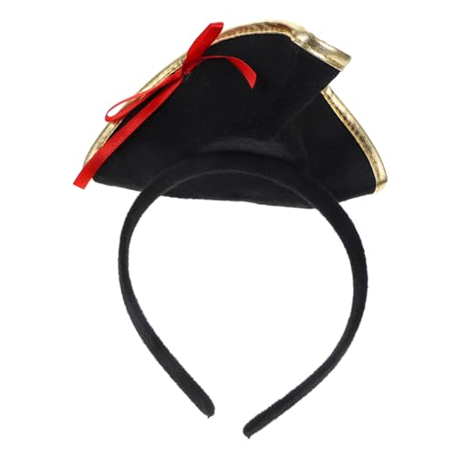 TOGEVAL Piratenhut Stirnband Halloween Haarreif Leicht Formstabil Bequeme Passform Dekoratives Cosplay Zubehör für Piratenmottoparty Halloween Kostüm Bühnenauftritt Party Accessoire von TOGEVAL