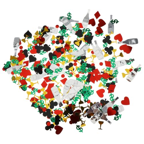 TOGEVAL Poker Konfetti Tischdeko Bunte Kunststoff Streudeko für Poker Party Themenfeier für Geburtstag Hochzeit Karneval von TOGEVAL