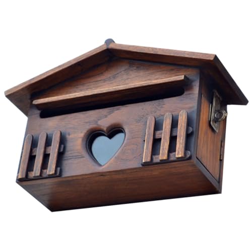 TOGEVAL Retro Holzbriefkasten Wetterfest Wandmontage Vorschlagskasten Postkasten Zeitungshalter für Garten Villa Außenbereich Langlebig Robust TOGEVAL Retro Holzbriefkasten Wetterfest Wandmontage Vorschlagskasten Postkasten Zeitungshalter für Garten Villa Außenbereich Langlebig Robust von TOGEVAL