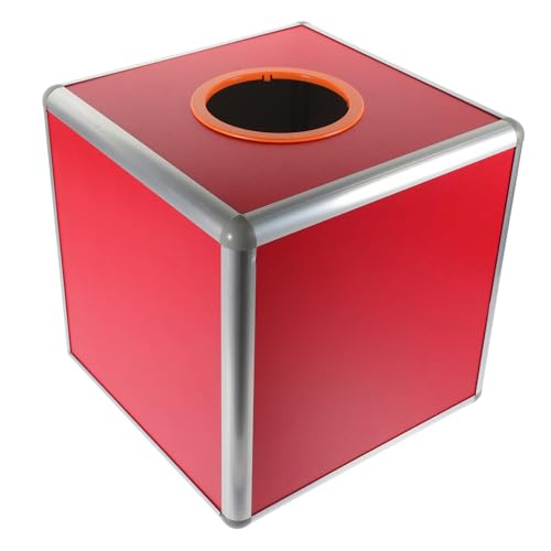 TOGEVAL Rote Losbox aus Aluminiumlegierung Mittlere Transparente Spiel und Spendenbox für Raffle und Partyspiele Sicheres Material für Gerechte Auslosung Zufällige Farbe Zufällige Farbe von TOGEVAL