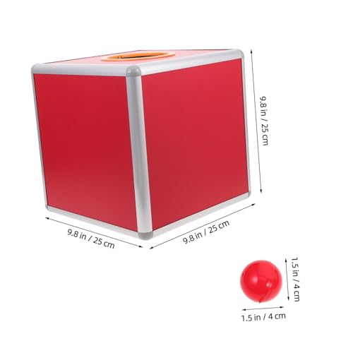 TOGEVAL Rote Lotteriebox mit Roten Bällen Multifunktionale Raffle box für Spenden Wahlen Abstimmungen und Partys Personalisierbare Würfelbox für Spiele und Events Fundraising lösung von TOGEVAL