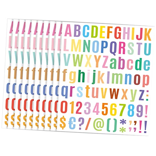 TOGEVAL Selbstklebende Farbige Alphabet und Zahlen Aufkleber – 10 Blatt Selbstgemacht Sticker für Bastelprojekte Tür Fenster Auto Wasserfest TOGEVAL Selbstklebende Farbige Alphabet und Zahlen Aufkleber – 10 Blatt Selbstgemacht Sticker für Bastelprojekte Tür Fenster Auto Wasserfest von TOGEVAL