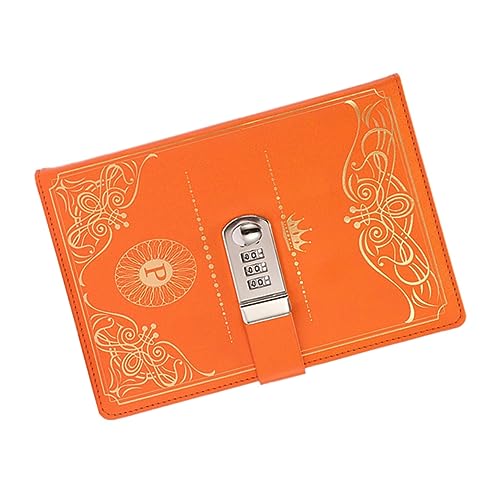 TOGEVAL Stationery Essential Code Lock Tagebuch PU-Einband Notizbuch Einzigartiger Vintage-Look Orange von TOGEVAL