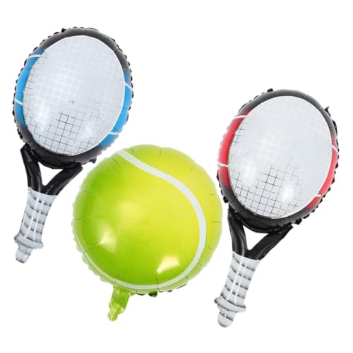 TOGEVAL Teiliges Tennis Party Deko Set Aluminiumfolie Ballons mit Tennisball und Zwei Tennisschlägern Leichte Aufhängung Wetterfest für Tennis Geburtstag und Feierlichkeiten von TOGEVAL