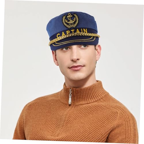 TOGEVAL Verstellbare Matrosen Kapitänsmütze aus Weichem für Damen und Herren Yacht Party Hut für Karneval Beach Urlaub und Kostüm Komfortabel und Vielseitig Tragbar von TOGEVAL