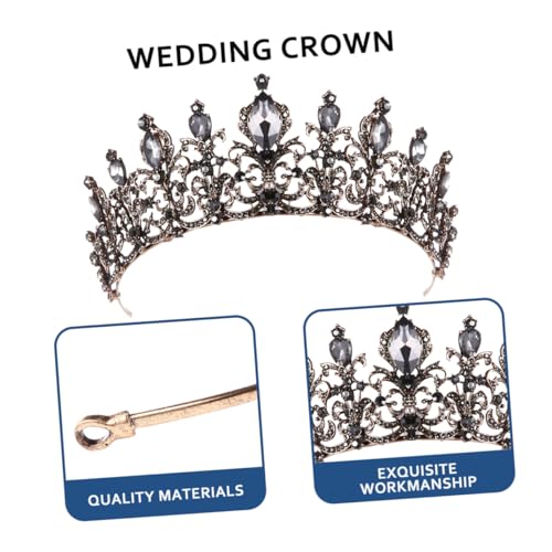 TOGEVAL Vintage Barock Diadem Hochzeit Krone mit Funkelnden Strasssteinen Vollständige Kopfbedeckung aus Robustem Legierungsmetall Eleganter Haarschmuck für Frauen für Halloween Kostüm und von TOGEVAL