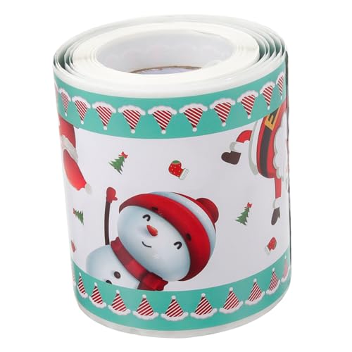 TOGEVAL Weihnachtlicher Border Sticker für Klassenzimmer Selbstklebender Dekorationsrand Festlichem Design für Schwarze Bretter und Kreative Weihnachtsdekoration von TOGEVAL