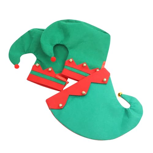 TOGEVAL Weihnachts Elfenkostüm Set mit Mütze und Schuhen Komfortables Einfach Anzuziehendes Party Accessoire für Jungen und Mädchen Festliches Design für Weihnachtsfeiern und Fotosessions TOGEVAL Weihnachts Elfenkostüm Set mit Mütze und Schuhen Komfortables Einfach Anzuziehendes Party Accessoire für Jungen und Mädchen Festliches Design für Weihnachtsfeiern und Fotosessions von TOGEVAL