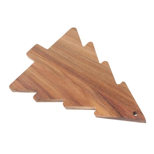 TOGEVAL Weihnachtsbaum-servierbrett aus Akazienholz mit Doppelseitigem Schneidebrett Sichere Glatte Kanten Leichtes Küchenbrett für Käse Snacks Desserts und Festliche Anlässe von TOGEVAL