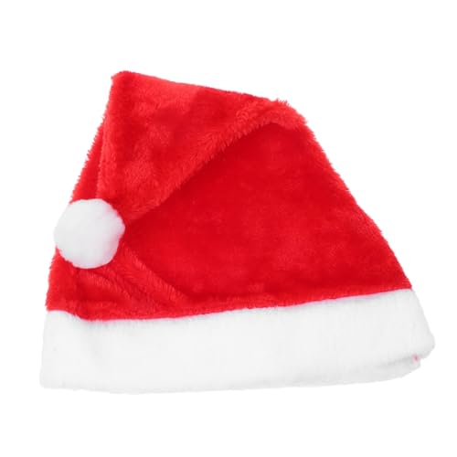 TOGEVAL Weihnachtsmütze Nikolausmütze Rot Kurzplüsch und Erwachsene Verkleidung Weihnachtsfeier Karneval Party Dekoration von TOGEVAL