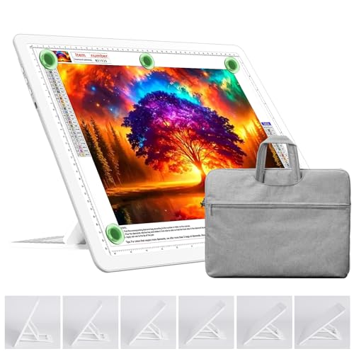 TOHETO A3 Leuchttisch mit Ständer & Tasche für Diamantmalerei, Wiederaufladbares Ultraheller Leuchtkasten zum Zeichnen, Aufladbar Licht Pad zum Nachzeichnen, Kabelloses Lichttafel zum Skizzieren White TOHETO A3 Leuchttisch mit Ständer & Tasche für Diamantmalerei, Wiederaufladbares Ultraheller Leuchtkasten zum Zeichnen, Aufladbar Licht Pad zum Nachzeichnen, Kabelloses Lichttafel zum Skizzieren White von TOHETO