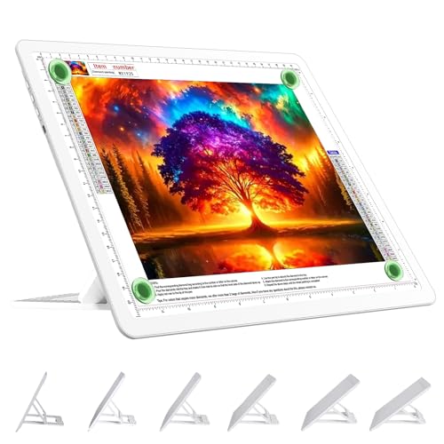 TOHETO A4 Leuchttisch mit Ständer für Diamantmalerei, Wiederaufladbares Ultraheller Leuchtkasten zum Zeichnen, Aufladbar LED Licht Pad zum Nachzeichnen, Kabelloses Lichttafel zum Skizzieren White TOHETO A4 Leuchttisch mit Ständer für Diamantmalerei, Wiederaufladbares Ultraheller Leuchtkasten zum Zeichnen, Aufladbar LED Licht Pad zum Nachzeichnen, Kabelloses Lichttafel zum Skizzieren White von TOHETO