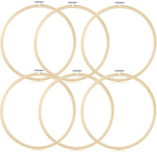 TOKERD 6 Stück 20cm Stickrahmen Holz Bambus Kreuzstich Rahmen Einstellbar Stickerei Ring Hoop Runden Bambus Kreis Set Nähmaschine Stickerei Ring Cross Stitch Hoop für Dekoration DIY Nähen TOKERD 6 Stück 20cm Stickrahmen Holz Bambus Kreuzstich Rahmen Einstellbar Stickerei Ring Hoop Runden Bambus Kreis Set Nähmaschine Stickerei Ring Cross Stitch Hoop für Dekoration DIY Nähen von TOKERD